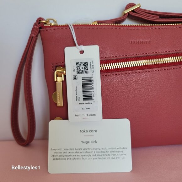 HAMMITT NASH Small Pebbled Leather Crossbody - Rouge Pink color π$175. - Picture 16 of 16